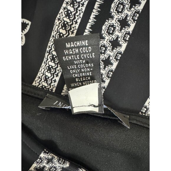 INC Black & White Print Bell Sleeve Shift Dress Size 1X 16 Plus Sz Classy Office - Picture 6 of 7